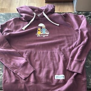 Life Is Good Men's Maroon Hoodie Sweater